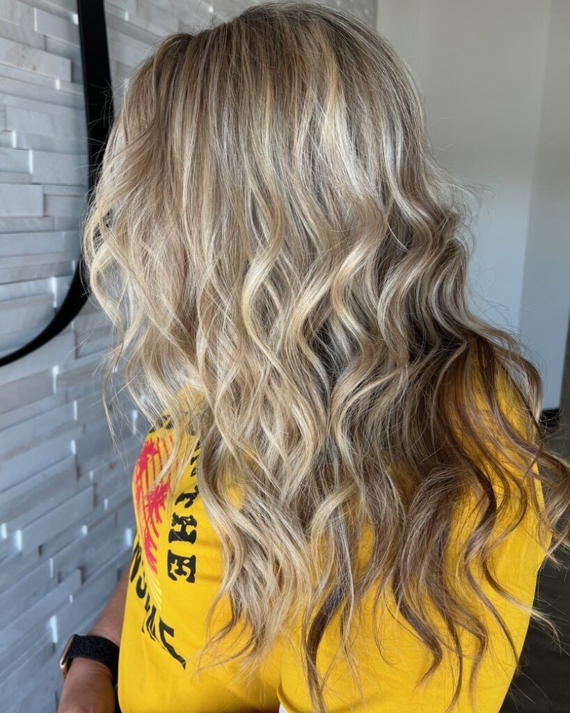 blonde foil highlights by emily siren stylist VA beach